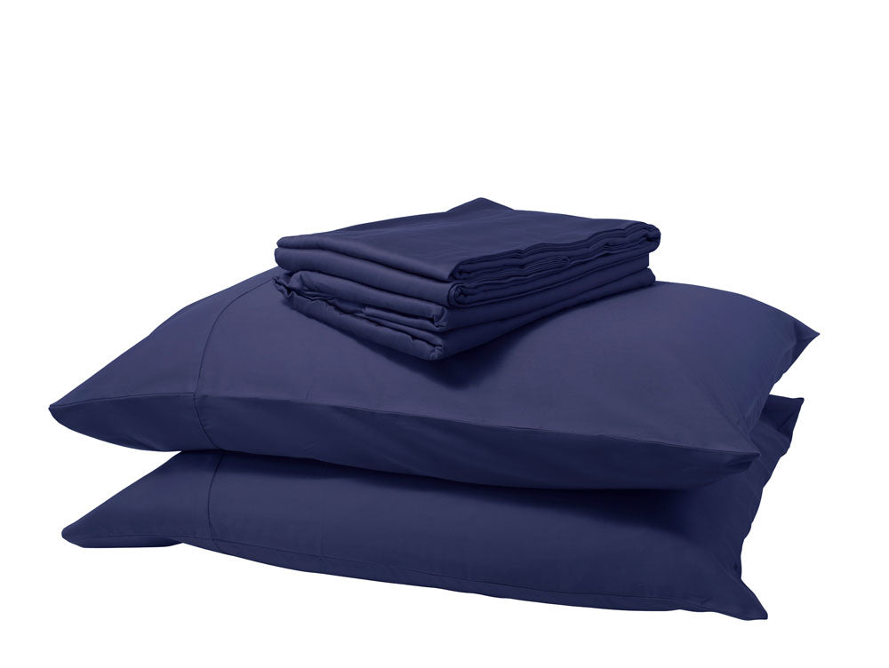 Quality Linen Organic Bed Sheets - NAVY